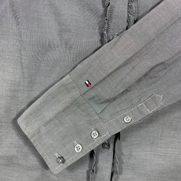 Tommy Hilfiger women's long-sleeve grey  button-down shirt size xl - Picture 8 of 16